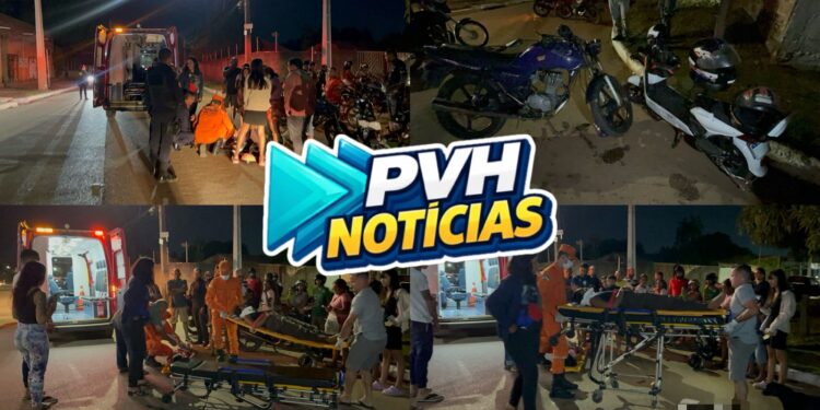 URGENTE: Acidente entre duas motos deixa quatro feridos na zona leste