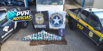 AÇÃO CONJUNTA: Denarc e Receita Federal apreendem 73kg de drogas em caminhão na BR-319