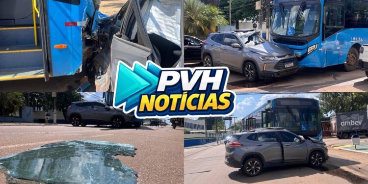 URGENTE: Carro é arrastado por ônibus e três pessoas ficam feridas no centro