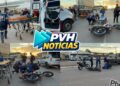 URGENTE: Mulher fica ferida em batida entre motos no centro
