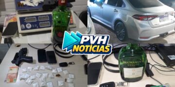 Casal é preso com arma, drogas e suspeita de embriaguez após disparos em via pública em Porto Velho