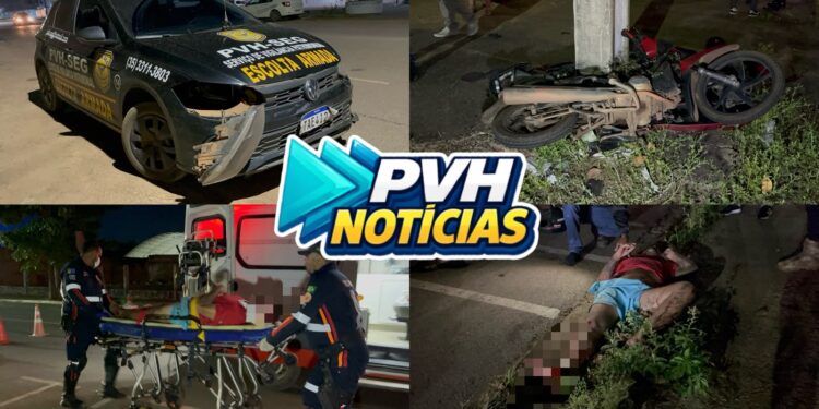 URGENTE: Cabo da PM sofre grave acidente de moto no centro