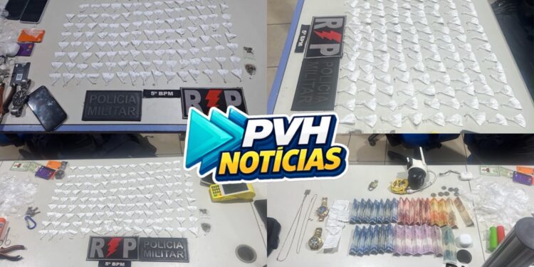 TRÁFICO: PM prende suspeitos com mais de 100 porções de drogas na zona leste