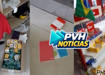 VÍDEO: Farmácia FTR é alvo de arrastão no bairro Olaria em Porto Velho