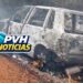 DEU PT: Fiat Uno pega fogo após acidente com capotamento na Estrada da Penal em Porto Velho – Veja Vídeo
