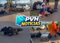 URGENTE: Motociclista sofre queda após ser fechado por carro na zona leste