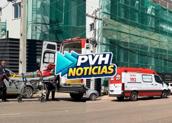 URGENTE: Trabalhador cai de escada após sofrer descarga elétrica em obra no centro