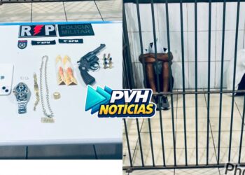 NA DEEP: PM recebe denúncia e prende dupla com arma e munição em casa noturna no centro