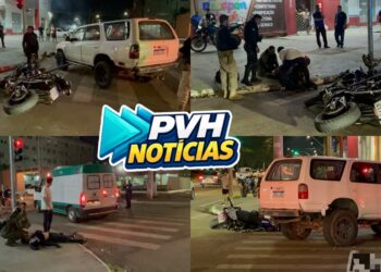 NA OCORRÊNCIA: Caminhonete atropela moto da PM e deixa policial ferido