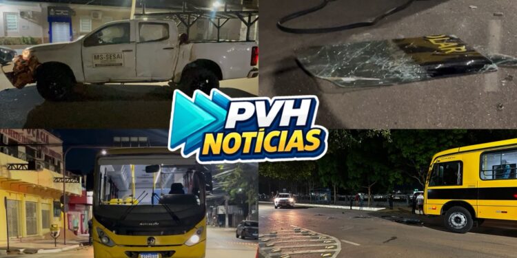 URGENTE: Veículo da Sesai invade preferencial e causa acidente com ônibus escolar no centro