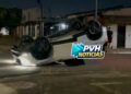 URGENTE: Motorista foge após capotar HR-V no Embratel