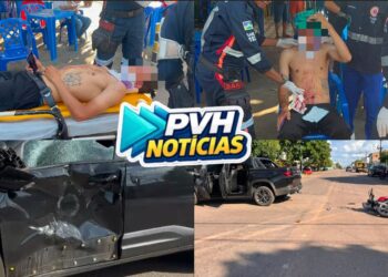 BEM NO MEIO: Carro avança preferencial e causa grave acidente com motociclista