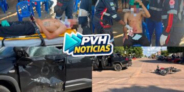 BEM NO MEIO: Carro avança preferencial e causa grave acidente com motociclista