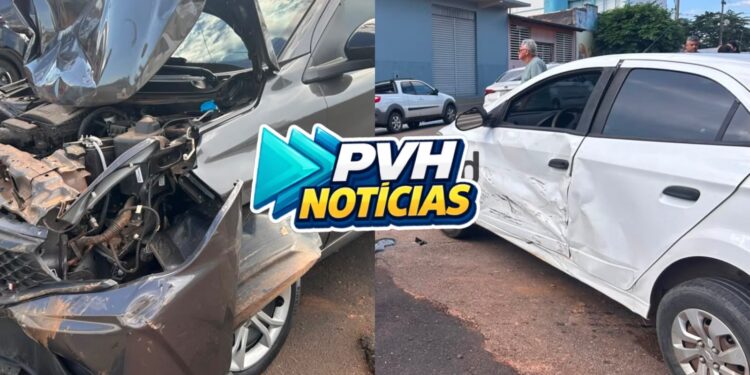 URGENTE: Onix capota em grave acidente no centro de Porto Velho