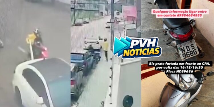 VÍDEO: Dupla é filmada furtando moto no centro de Porto Velho