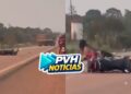 URGENTE: Casal em moto fica ferido em grave acidente com carreta na BR-364 em Porto Velho
