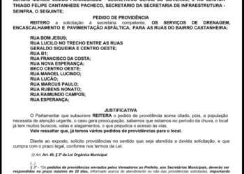Edimilson Dourado reforça cobrança por asfaltamento de ruas no Bairro Castanheira