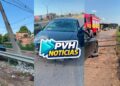 URGENTE: Motorista foge após derrubar poste em acidente na Rua da Beira