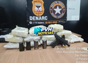 COMBATE AO TRÁFICO: Denarc e Receita Federal apreendem drogas e pistola em transportadora