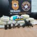 COMBATE AO TRÁFICO: Denarc e Receita Federal apreendem drogas e pistola em transportadora
