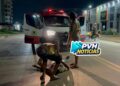 SOLTO NA RUA: Motociclista sofre queda por causa de cachorro no centro