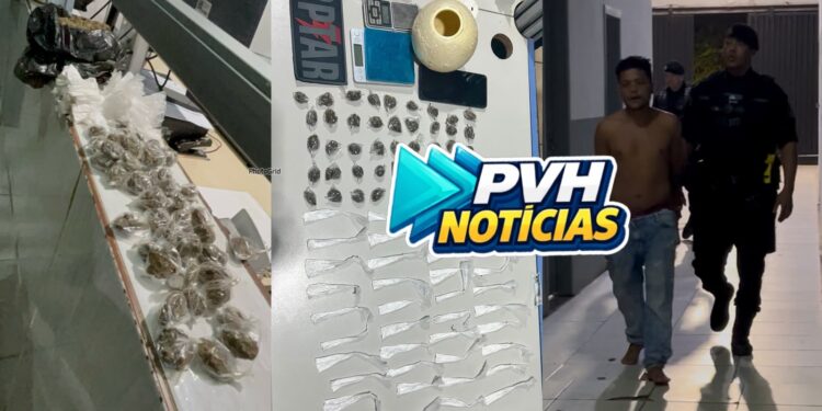 TENTOU CORRER: Denúncia de tribunal do crime leva BPTAR prender suspeito com drogas em boca de fumo
