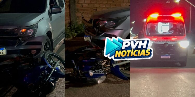 URGENTE: Moto é arrastada por S10 e deixa dois feridos na zona leste