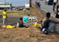URGENTE: Batida entre motos deixa dois feridos na BR-364 em Porto Velho