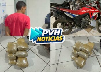 URGENTE: Motociclista é preso com mais de 17kg de drogas na mochila na BR-364 em Porto Velho