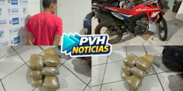 URGENTE: Motociclista é preso com mais de 17kg de drogas na mochila na BR-364 em Porto Velho