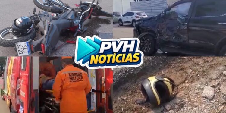 URGENTE: Mototaxista fica em estado grave em acidente com SW4 no centro