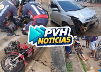 URGENTE: Motociclista é atropelado por carro em cruzamento na Mamoré em Porto Velho
