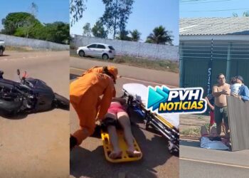 URGENTE: Mulher com criança de colo sofrem grave acidente de trânsito na Estrada da Penal