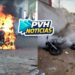 URGENTE: Moto é destruída por incêndio após curto na bateria em Porto Velho – Veja Vídeo