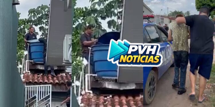 URGENTE: Ladrão é encontrado dentro de caixa d’água durante furto em residência na zona sul – Veja Vídeo
