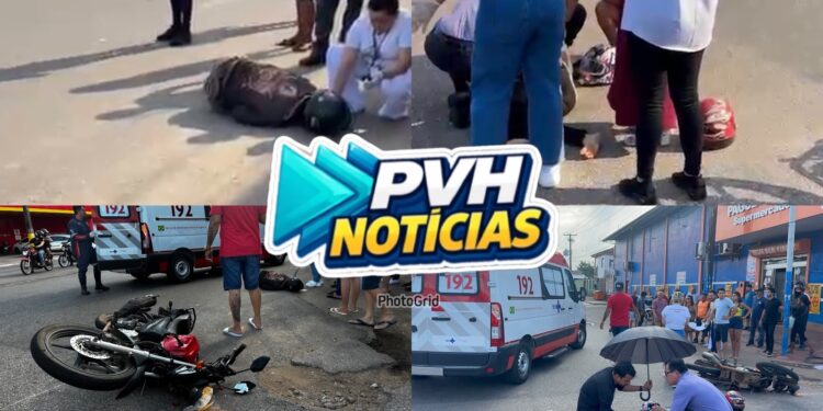 URGENTE: Acidente deixa moto aplicativo e passageira gravemente feridos no centro