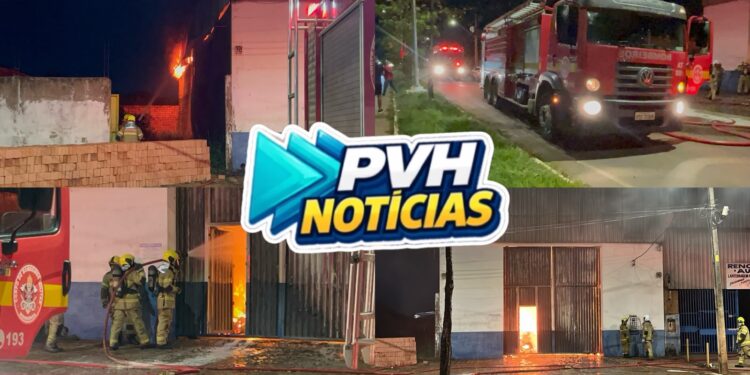 URGENTE: Incêndio destrói galpão com veículos na zona leste de Porto Velho – Veja Vídeo