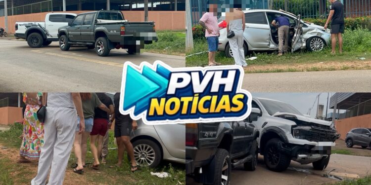 URGENTE: Passageira fica ferida em acidente entre três veículos no Lagoa