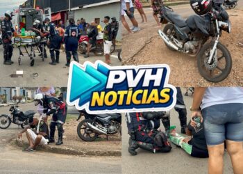URGENTE: Acidente entre motos deixa dois feridos na zona Leste de Porto Velho