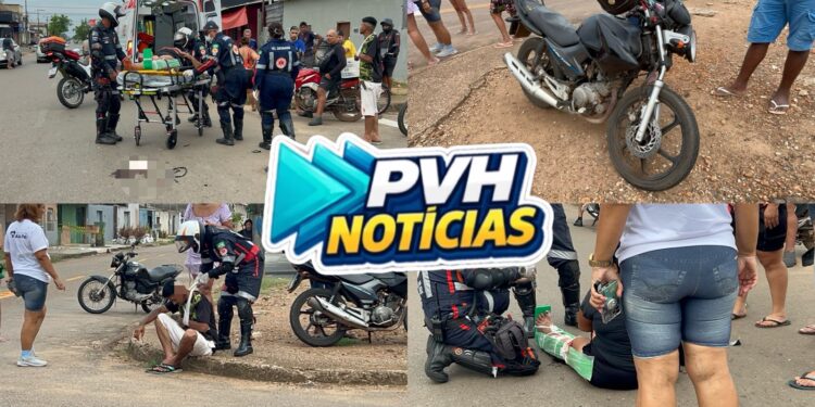 URGENTE: Acidente entre motos deixa dois feridos na zona Leste de Porto Velho