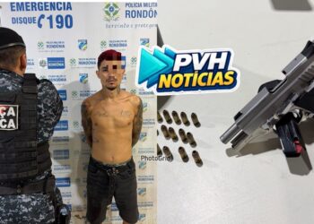 PERIGOSO: “Faixa Preta do CV” é preso com pistola .380 após tentar fugir da Força Tática na zona leste