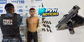 PERIGOSO: “Faixa Preta do CV” é preso com pistola .380 após tentar fugir da Força Tática na zona leste