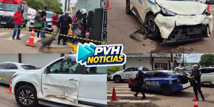 URGENTE: Batida entre carros deixa homem ferido no centro