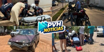 URGENTE: Funcionário da Coimbra fica ferido em grave acidente entre carro e moto na Mamoré