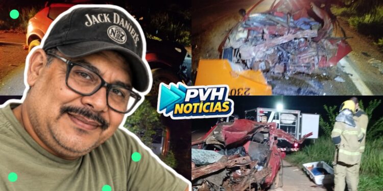 TRÁGICO: Motorista de Ford Ka morre preso às ferragens após bater de frente com ônibus na BR-319