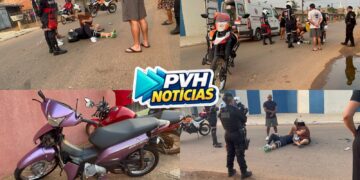 URGENTE: Batida entre motos deixa três feridos na zona leste