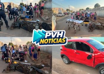 URGENTE: Motociclista fica em estado grave após colisão com carro na zona leste