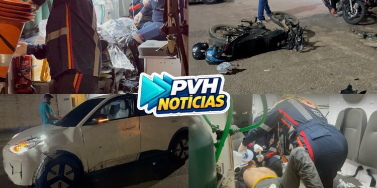 URGENTE: Moto aplicativo é intubado e passageira fica ferida em grave acidente na Calama