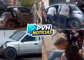 URGENTE: Colisão entre carros deixa dois feridos no centro de Porto Velho