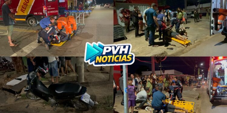 URGENTE: Batida entre motos deixa três feridos na zona leste